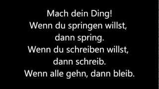 MACH DEIN DING  Lyrics  Wise Guys [upl. by Eden]