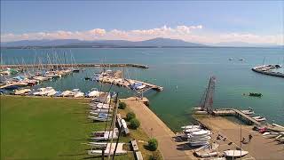 Drone hovering over our little port in CransprèsCéligny Switzerland [upl. by Fritze]