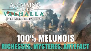 ASSASSINS CREED VALHALLA  100 MELUNOIS  Richesses Mystères Artefacts GUIDE TERRITOIRES [upl. by Eibbor681]