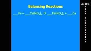 Chem Tutorial Balancing Reactions [upl. by Arries]