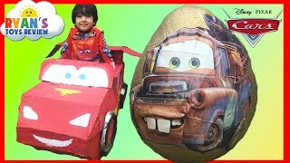 GIANT EGG SURPRISE OPENING Disney Cars Toys with Tow Mater [upl. by Prichard855]