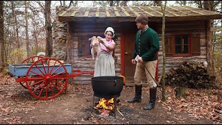 Cooking a Thanksgiving Turkey 200 Years Ago 1796 Real Historic Recipe [upl. by Ainesey885]