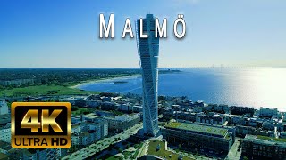 MALMÖ 4K  Sweden 🇸🇪 by Drone  Scenic Relaxation with City Sounds [upl. by Naes]