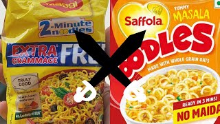 Maggi vs saffola oodles which is better   So Saute [upl. by Noxid172]