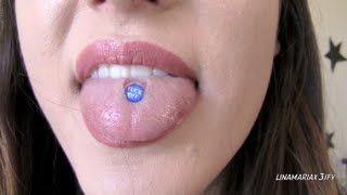 Tongue piercing guide Caring for your new piercing changing rings tongue piercing swelling amp more [upl. by Linneman]