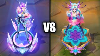 Battle Dove Seraphine vs Faerie Court Seraphine Skins Comparison League of Legends [upl. by Volding]