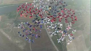 FAI European Record  Largest freefall formation  201 Parachutists [upl. by Erodasi]