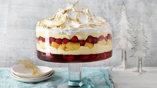 Epic Christmas trifle recipe raspberries and meringue top [upl. by Slack]