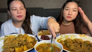 खसीको मासु सॅंगपिरो थिचेको मुलाको अचार mukbang [upl. by Tada]