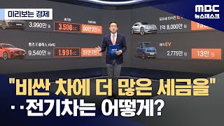 미리보는 경제 quot비싼 차에 더 많은 세금을quot‥전기차는 어떻게 20231008뉴스데스크MBC [upl. by Ytsirhk]