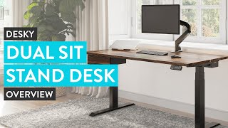 Desky Dual Sit Stand Desk Overview [upl. by Jacobsohn]