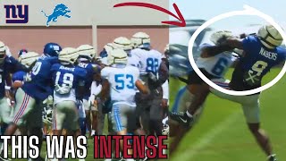 The New York Giants amp Detroit Lions Joint Practice Highlights Are INSANE  Giants vs Lions Camp News [upl. by Naman323]