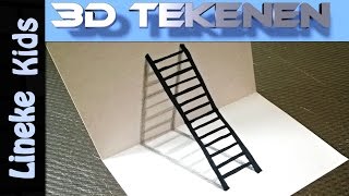 3D LADDER tekenen voor beginners [upl. by Day]