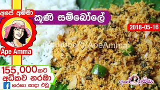 ✔‍ කූණි සම්බෝලේ Small dried shrimp sambol by Apé Amma kooni sambol [upl. by Esoranna]