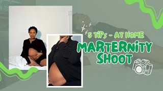 5 TIPS  DIY at Home Maternity Photos  32 Weeks Pregnant [upl. by Arlette]