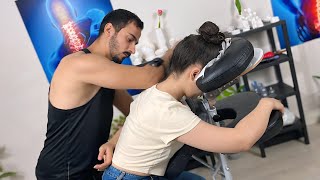 ASMR Massage female  Backarmpalmneck [upl. by Anirtruc]