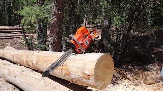 First cuts for the G395XP Farmertec holzfforma Husqvarna 395 XP copy clone chainsaw [upl. by Stormie945]