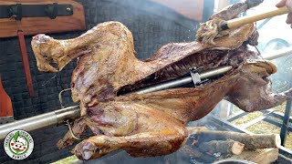 Miel la protap Berbecut Roast of whole lamb on a spit left 18 hours in redampwhite wine delicious [upl. by Gardell]