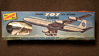 Lindberg 1959 Boeing 707 Jetliner Vintage Model Kit Review Unboxing and Giveaway Winner [upl. by Niel]