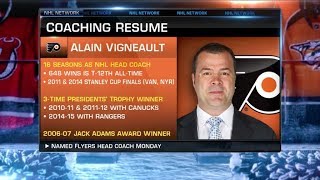 NHL Now Vigneault to Flyers Alain Vigneault has been named the Flyers head coach Apr 15 2019 [upl. by Ojyram]