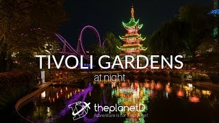 A Tour of Tivoli Gardens at night in Copenhagen [upl. by Vogele792]