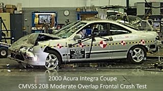 2000 Acura Integra Coupe CMVSS 208 Moderate Overlap Frontal Crash Test 25 Mph [upl. by Koziara]