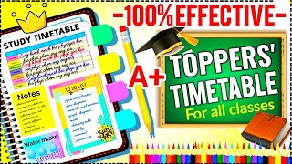 THE BEST PERFECT STUDY TIMETABLE FOR EVERY STUDENTS  Topper Student Timetable  3 Super tips✨ [upl. by Leamaj]