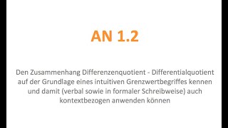 AN 12  Vom Differenzen zum Differentialquotienten [upl. by Ettenauq]