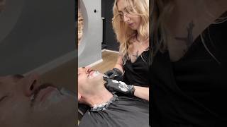 Quiet ASMR shave 😴💈 relax barbershop barber relaxing blade [upl. by Leith]