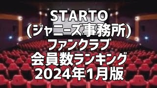 STARTOジャニーズ事務所ファンクラブ会員数ランキング2024年1月版 [upl. by Lynna270]