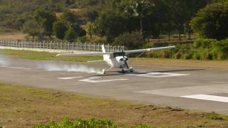 Cessna 172 Blows Tire On Landing  St Barths [upl. by Ettenuj]