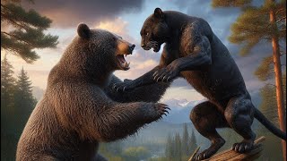 Wild Confrontations Black Bear vs Black Panther Lion vs Rhino and More [upl. by Luapnoj]