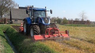 Groenbemester onderwerken met New Holland T7270  Tehnos klepelmaaier amp Maschio SC frees 2019 [upl. by Arley]