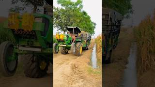 John deer 5405 tractor with fully trolley of maize 🌽Gentlejattz subscribe for new videos swaraj [upl. by Emmit]