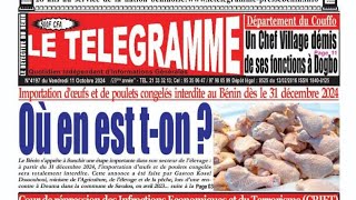 Interdiction dimportation des oeufs et poulets congelés au Bénin où en eston [upl. by Amabil308]