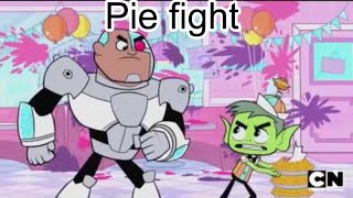 Pie fight doubling down but cyborg and beast boy sings it [upl. by Egroej890]