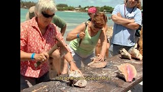 Conch Cracking Competition Green Turtle 🐢 Cay Abaco BAHAMAS [upl. by Jolyn301]