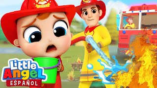 ¡El Bombero Bebé Juan Apagará el Fuego 👨‍🚒 🔥 😀  Canciones Infantiles  Little Angel Español [upl. by Yelsel]