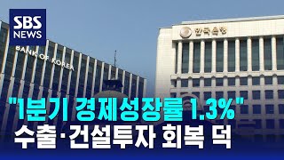 한은 quot1분기 경제성장률 13quot…수출·건설투자 회복 덕  SBS [upl. by Baggett]