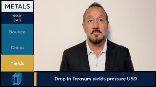 Lower Treasury yields USD weakness help Gold futures resume rally 102424 [upl. by Anitac]