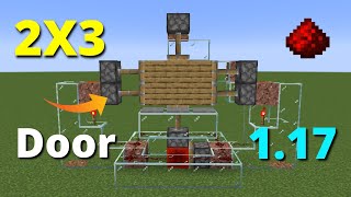 Minecraft Simple Redstone Door 2X3 Tutorial  Piston Door In Minecraft 117 [upl. by Eve456]