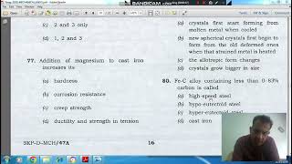 Q80 Engineering Services Pre IES 2018  Topic Material Science [upl. by Enrobyalc]