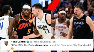 NBA REACT TO DALLAS MAVERICKS GOING TO THE WESTERN CONFERENCE FINALS  MAVERICKS VS THUNDER REACTION [upl. by Holder963]