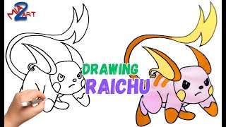 HOW TO DRAW POKÉMON RAICHU STEP BY STEP ⚡ POKÉMON [upl. by Ldnek]