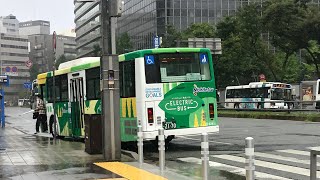 西鉄バス レトロフィット電気バス 博多駅→柳橋付近まで車窓走行音 西鉄バス 電気バス [upl. by Anitsua]