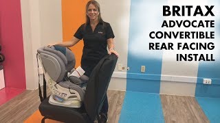 Britax Advocate Clicktight Convertible Car Seat  Rearfacing Install Review [upl. by Teiluj533]