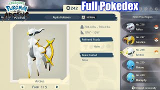 Pokemon Legends Arceus  Full Pokedex All Pokemon Showcase [upl. by Rhea]