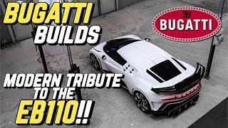 BUGATTI Builds Tribute to the EB110 Pebble Beach Debut [upl. by Winwaloe286]