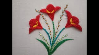 Hand embroidery Beautiful Flower embroidery Hand embroidery stitches for beginners [upl. by Aehtna]