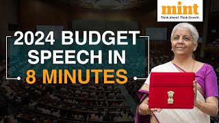 Budget 2024 TOP HIGHLIGHTS In 8 Minutes  Budget 2024 Takeaways  Income Tax  Standard Deduction [upl. by Cilurzo]